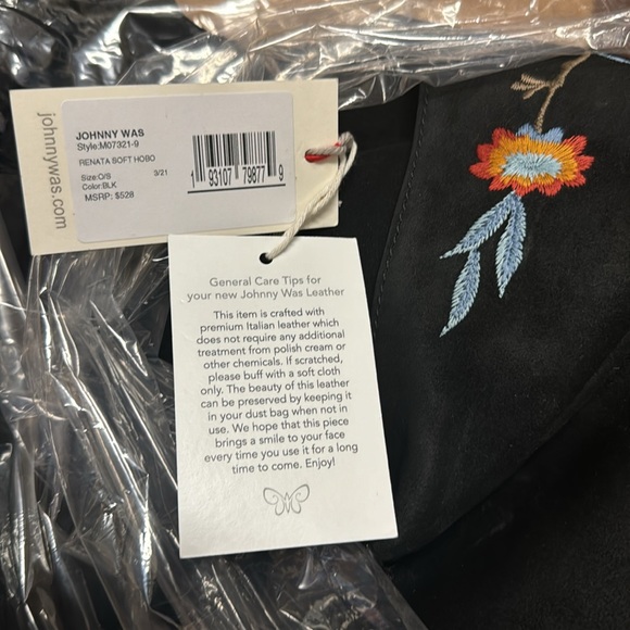 Johnny Was Renata Hobo Tote Leather Embroidered Bag - Picture 10 of 11